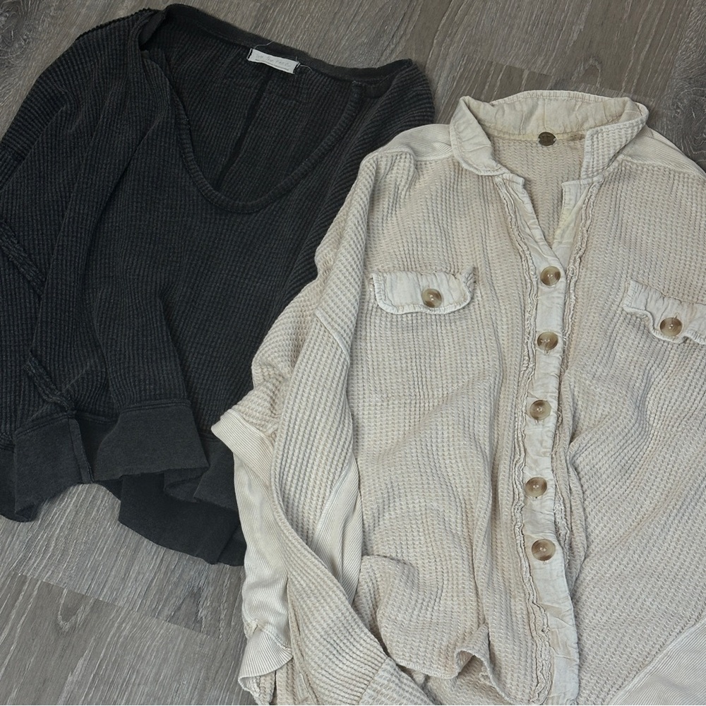 Free People Thermal Sweater and Jacket Bundle (Scout and Buttercup) size small - Picture 6 of 8